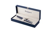 Utensilien zum Schreiben und Zeichnen - Waterman Hemisphere Rollerball pen Blue Lacquer with Palladium trim Fine tip Black Ink Gift Box - 2214205