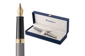 Utensilien zum Schreiben und Zeichnen - Waterman Hémisphère Fountain Pen | Stone Grey (The Understated Edit Collection) | Medium Nib with Blue Ink | Gift Box - 2217944