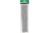 Kunst & Handwerk Ausstattung - Creativ Company - Chenille Silver 30cm 24pcs. - 51635