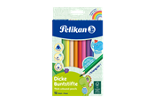 Hobby-Zubehör - Pelikan Buntstifte dreieckige dicke Holzstifte Packung mit 12 Farben - 100401616