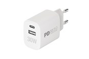 Handys - Adapter und Ladegeräte - Vivanco Fast GaN 30W 1xUSB-C PD/ USB-A Home Charger White - 64338
