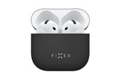Handys - Anderes Zubehör - FIXED Silky Silicone case for Apple AirPods 4/4 ANC Black - FIXSIL-1473-BK