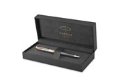 Utensilien zum Schreiben und Zeichnen - Parker Sonnet Intrerpid Journeys Collection Ballpoint Pen Ancient China Edition Grey Lacquer with Solid Silver Cap & Gold Trims Medium Point Gift Box - 2207189