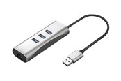 Netzwerkadapter (Netzkarte, Druckserver, u.s.w.) - Roline VALUE - network adapter - USB-C 3.1 - USB 3.0 x 3 + Gigabit Ethernet x 1 + USB 3.1 x 1 - 12.99.1116