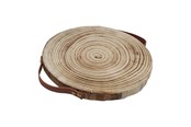 Kunst & Handwerk Ausstattung - Playwood - Decoration Tree Disc Paulownia Wood with Leather Handles - sl1187