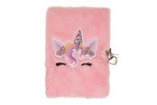 Blöcke, Formulare und Notizbücher - Euromic UNICORN GEMS Diary w/lock PLUSH cover w/topcard - 092304407