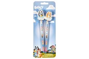 Utensilien zum Schreiben und Zeichnen - Euromic Bluey 2-pack pencils w/2 eraser toppers - triangular pencils unsharpened each with eraser topper packed on blistercard w/eurohole CE & 0-3 years pictogram - 048207002