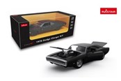 Ferngesteuert - RASTAR Die cast 1:36 1970 Dodge Charger R/T with Engine Version Black - 64430