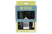 Grill und Zubehör - cozze BBQ Set 4-teilig: Spachtel, Zange, Grillbürste & Hand - 90310