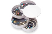 Sonstige Körperpflege - UNIQ Rotatable Round Jewelry Box with 4 Compartments – White - 6844