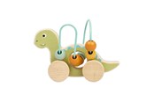 Baby Spielzeug - Bigjigs Wooden Push Toy Diplodocus with Bead Frame - 36084