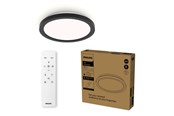 Lampen - Philips AIO Ceiling Light with Remote (Round Black) – 24W Integrated LED Lamp with 3 step dimming - 929004738801