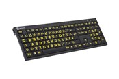 Tastaturen - Logickeyboard XL Print PC Slim Line NERO - Tastaturen - Deutsch - Gelb - LKB-LPYB-BJPU-DE