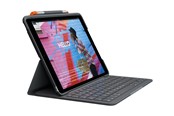 Tastaturen - Logitech Slim Folio - keyboard and folio case - QWERTY - Spanish - oxford grey Input Device - Tastatur & Folio-Set - Spanisch - Grau - 920-011426