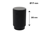 Halterungen & Scharniere  - Home>it knurled slim furniture knob Ø17x26 mm matte black 2 pcs. - 21284