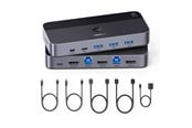 KVM Switches - UGREEN HDMI KVM Switch 2 In 1 4K@60Hz USB 3.0 Switch (3*USB 3.0+ USB C) 2 USB Cables and 2 HDMI Cables - 15707-UG