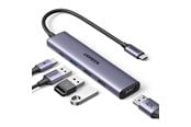 Dockingstationen - UGREEN 5-in-1 USB-C to 1*USB.3.0+2*USB.2.0+HDMI Hub with USB-C Power Supply - 15495-UG