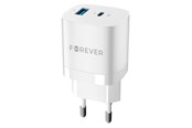 Handys - Adapter und Ladegeräte - Forever 33W USB-C PD & QC GaN Wall Charger White - GSM115405