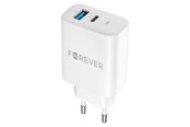Handys - Adapter und Ladegeräte - Forever 30W charger 1 x USB-C PD & 1 x USB-A QC white - GSM172201
