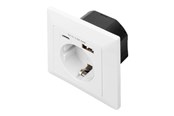 Steckdosen & Boxen - DIGITUS DA-70615 - socket-outlet - 1 power socket 2 USB sockets - white RAL 9003 - DA-70615