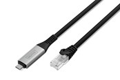 Netzwerk - Kabel - DIGITUS USB-C 3.2 Gen1 to RJ45 Adapter - 3m - Schwarz - 3m - AK-300601-030-S