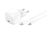 Handys - Adapter und Ladegeräte - Belkin BoostCharge power adapter - compact - 24 pin USB-C - 30 Watt - with USB-C to Lightning cable (1m) - WCA008KQ1MWH-B5