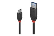 USB Kabel - Lindy Black Line - USB-C cable - 24 pin USB-C to USB Type A - 1.5 m - 36917