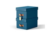 Archivierung und Aufbewahrung - Leitz Puro Aufbewahrungsbox mit Deckel, klein, 7L, 100% Recyclingkarton, 2er-Pack, Dunkelblau - 61470068