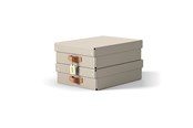 Archivierung und Aufbewahrung - Leitz  Puro Aufbewahrungsbox mit Deckel, mittelgroß & flach, 8L, 100% recycelter Karton, 2er-Pack, Beige - 61480012