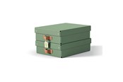 Archivierung und Aufbewahrung - Leitz  Puro Aufbewahrungsbox mit Deckel, mittelgroß & flach, 8L, 100% recycelter Karton, 2er-Pack, Grün - 61480050