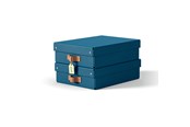 Archivierung und Aufbewahrung - Leitz  Puro Aufbewahrungsbox mit Deckel, mittelgroß & flach, 8L, 100% recycelter Karton, 2er-Pack, Dunkelblau - 61480068