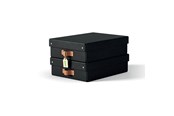 Archivierung und Aufbewahrung - Leitz  Puro Aufbewahrungsbox mit Deckel, mittelgroß & flach, 8L, 100% recycelter Karton, 2er-Pack, Schwartz - 61480095