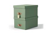 Archivierung und Aufbewahrung - Leitz  Puro Aufbewahrungsbox mit Deckel, mittel, 17L, 100% recycelter Karton, 2er-Pack, Grün - 61490050