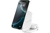 Handys - Adapter und Ladegeräte - Belkin UltraCharge 25w Qi2 2in1 Magnetic Charger plus USB-C EU White Round - WIZ039KQWH