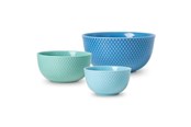 Tischgedeck - Lyngby Porcelæn - Rhombe Color Bowl Blue - Set of 3 - 25209