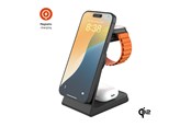 Handys - Adapter und Ladegeräte - FIXED 3in1 Mag ALU Qi2 Wireless Charging station Black - FIXMPOS-AL2-BK