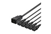 Stromkabel (Intern) - Deltaco - power splitter - IEC 60320 C20 to power IEC 60320 C13 - 2 m - DEL-113N