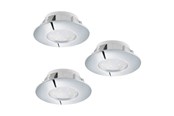 Lampen - EGLO PINEDA EINGEBAUT. SET 3X500LM Ø78 CHROM - 95808