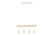 Lampen - EGLO TOWNSHEND LANGER TISCH 4L WEISS/HOLZ - 33164