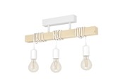 Lampen - EGLO TOWNSHEND 1 DECKE 3L WEISS/HOLZ - 33166