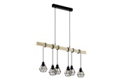 Lampen - EGLO TOWNSHEND 5 LONG TISCH 6L SCHWARZ/HOLZ - 43133