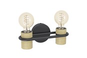 Lampen - EGLO CHIEVELEY WALL 2XE27 SCHWARZ/NATUR FSC - 43542