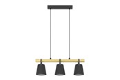 Lampen - EGLO BOYLE LONG TABLE 3XE27 L780 SCHWARZ/NATUR FSC - 43636