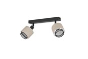 Lampen - EGLO ROSLEY SPOT RAIL L310 2XE14 SCHWARZ/LEINEN - 43657