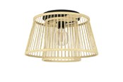 Lampen - EGLO HYKEHAM DECKENLEUCHTE E27 Ø380 NATUR - 43851