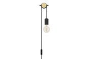 Lampen - EGLO BUDDON WALL E27 SCHWARZ/HOLZ - 43898