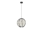 Lampen - EGLO WAVERTON PENDELLEUCHTE Ø400 E27 SCHWARZ/HOLZ/WEISS - 44005