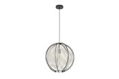 Lampen - EGLO WAVERTON PENDELLEUCHTE Ø480 E27 SCHWARZ/HOLZ/WEISS - 44006