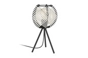 Lampen - EGLO WAVERTON TISCH H400 E27 SCHWARZ/HOLZ/WEISS - 44008