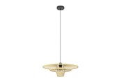 Lampen - EGLO LYDNEY PENDELLEUCHTE Ø570 E27 SCHWARZ/BAMBUS - 44012